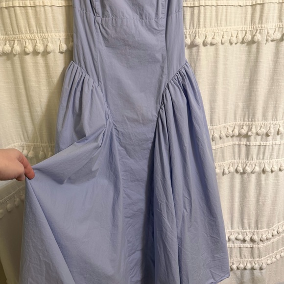 ASTR THE LABEL Vinya Poplin Drop Waist Dress Periwinkle Blue Size Small - Picture 13 of 13